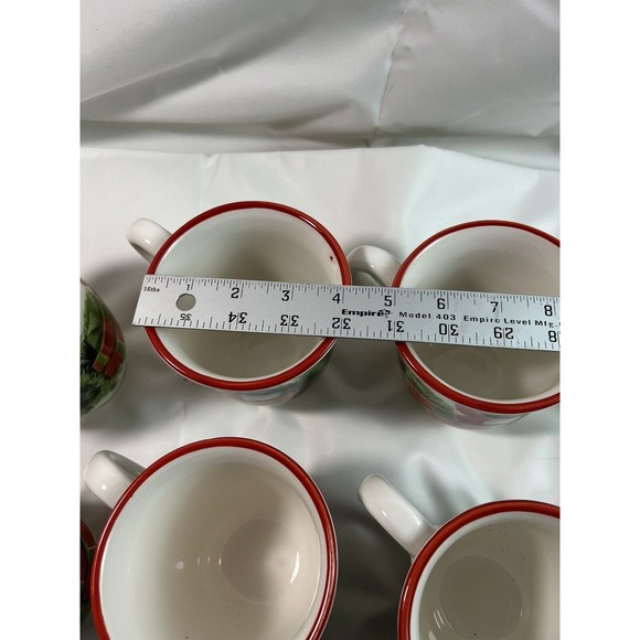 Sets/6 Ceramica Cuore Christmas Mug Red Breasted Bird & Presents Made in‎ Italy - Picture 7 of 7